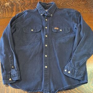 Carhartt Navy Casual Denim Button Down Shirt
